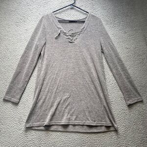 Mirrou Dress Womens Medium Gray Long Sleeve